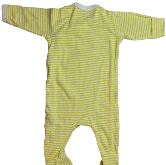 Under the Nile Banana Organic Egyptian Cotton Footie, 0-3m Yellow & White Stripe - Picture 5 of 8